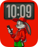 Red Rabbit Text watch face preview for Apple Watch