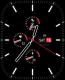 A Regular Military watch face featuring an analog-style layout with dials for heart rate, steps, and power stats.