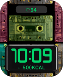 retro cassette neon watch face preview for Apple Watch