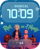 Rick and Morty watch face preview for Apple Watch