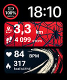 Scarlet Web watch face preview image for Apple Watch