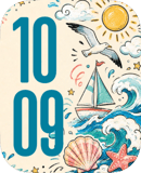 Seaside Sketch watch face preview for Apple Watch