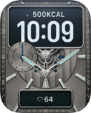 Silver Mechanica watch face preview for Apple Watch