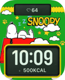 Sleepy Snoopy Dreams watch face preview for Apple Watch