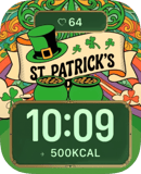 St. Patrick's Gold watch face preview for Apple Watch