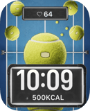 Tennis Court Bounce watch face preview for Apple Watch