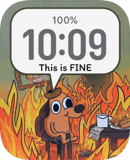 This Is Fine Fire watch face preview for Apple Watch