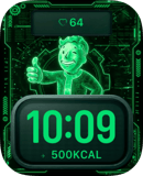 Vault Boy Neon watch face preview for Apple Watch