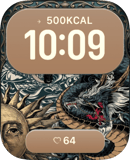 Vintage Dragon Scroll watch face preview for Apple Watch