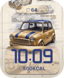 Vintage Mini Cooper watch face preview for Apple Watch