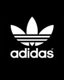 Classic Adidas Trefoil logo on a black background