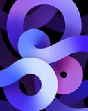 Gradient ribbon wallpaper in blue and violet tones for Apple Watch