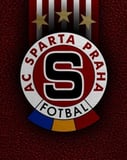 The AC Sparta Prague crest featuring a bold "S," tricolor detail, and three gold stars, set against a textured maroon background, featured on a watch face.