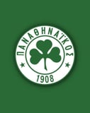 The Panathinaikos crest featuring a cloverleaf, the year 1908, and a bold green and white design, featured on a watch face.