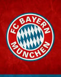 Bayern Munich football club crest with red and blue accents, featured on a watch face