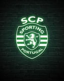 Sporting CP football club crest with glowing green accents, featured on a watch face