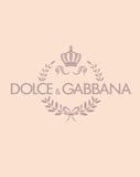 Minimalist Dolce & Gabbana-inspired Apple Watch face with crown and laurel on a blush background