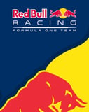 A watch face featuring the Red Bull Racing Formula 1 team logo with vibrant blue, red, and yellow elements.