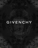A watch face featuring the Givenchy logo over a dark, intricate, and gothic-inspired artistic pattern.