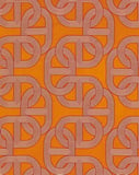 Hermès-inspired Apple Watch face featuring a bold chain-link pattern on a vibrant orange background