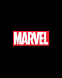Marvel logo watch face displaying the iconic red and white Marvel logo on a black background.
