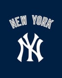 The New York Yankees logo with "New York" text on a navy blue background, designed for a watch face.