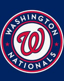 Washington Nationals watch face featuring the team’s iconic “W” logo in red and white with bold blue accents.