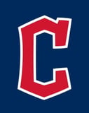 Cleveland Guardians watch face displaying the team’s bold red "C" logo on a classic navy background.