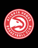 Atlanta Hawks logo with a red and white circular background, displayed on a watch face.