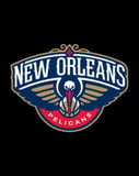 New Orleans Pelicans logo featuring a fierce pelican with wings spread, displayed on a watch face.