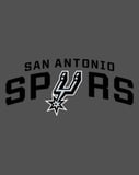 San Antonio Spurs logo featuring a bold black and silver design with a spur emblem, displayed on a watch face.
