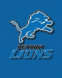 Detroit Lions watch face featuring the team’s roaring lion logo on a textured blue background with bold typography.