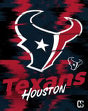 Houston Texans watch face featuring the team's bull logo on a red and navy patterned background.