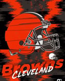 Cleveland Browns helmet with a bold orange and black background, featured on a watch face.