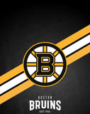 Boston Bruins logo with a black, gold, and white background, featured on a watch face.