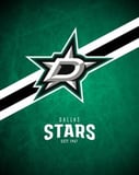 Dallas Stars logo with a green and black background, featuring the iconic star design, displayed on a watch face.
