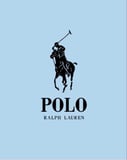 Black Polo Ralph Lauren logo featuring a polo player on horseback, set against a sky-blue background, designed for a watch face.