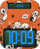 White Cat Swirl watch face preview for Apple Watch